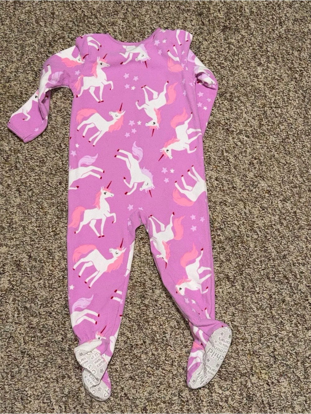 Girls toddler 2T pajamas Child of Mine Pink Unicorn Footed One-Piece Pajamas